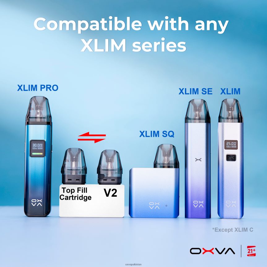 سرمئی OXVA XLIM V3 - OXVA disposable pod - DP622H83 کارتوس سب سے اوپر بھریں